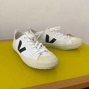 Veja White Canvas Tennis Sneakers